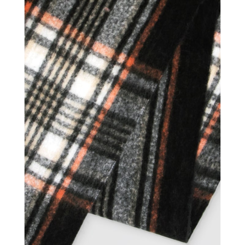 Thumbnail of Meridian Brushed Plaid Scarf - Black image