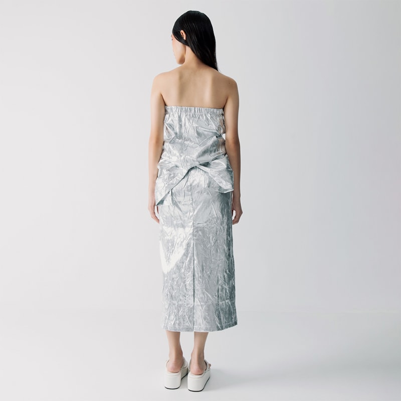 Thumbnail of Mesh Silver Midi Skirt image