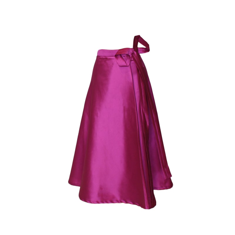 Pink metallic wrap skirt store