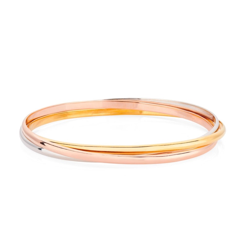 Thumbnail of Knightsbridge Three Colour Gold Vermeil Russian Wedding Bangle image