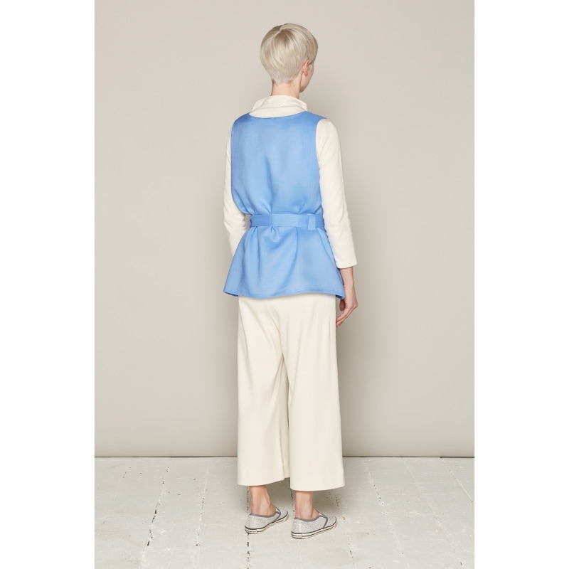 Thumbnail of Bibbe Top In Organic Linen In Blue image