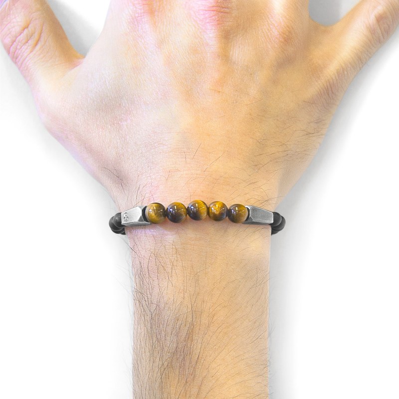 Thumbnail of Brown Tigers Eye Hukou Silver & Stone Bracelet image