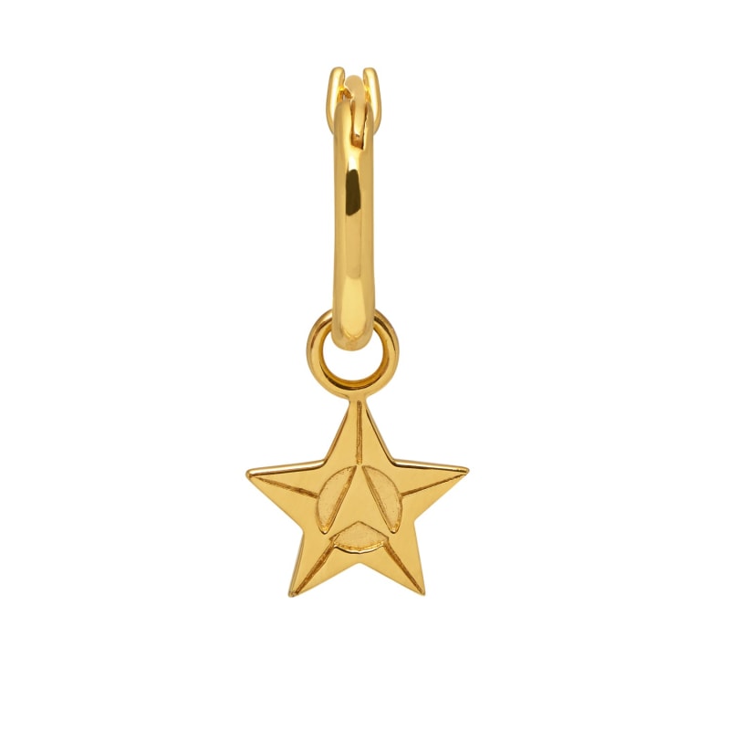 Thumbnail of Logo Star Hoop Earring In Gold image