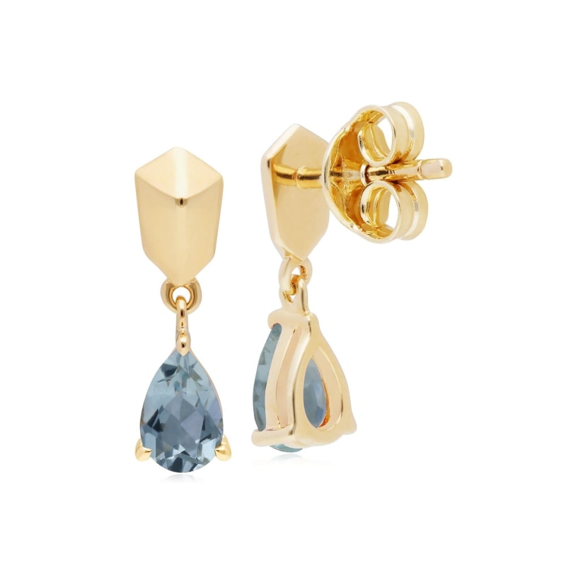 Thumbnail of Micro Statement Aquamarine Earrings In Gold Plated Silver image