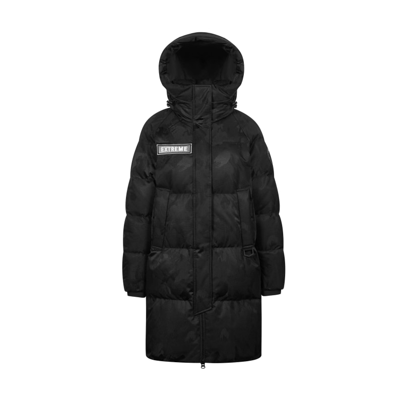 Mid Length Goose Down Jacket Black Bosideng Wolf Badger