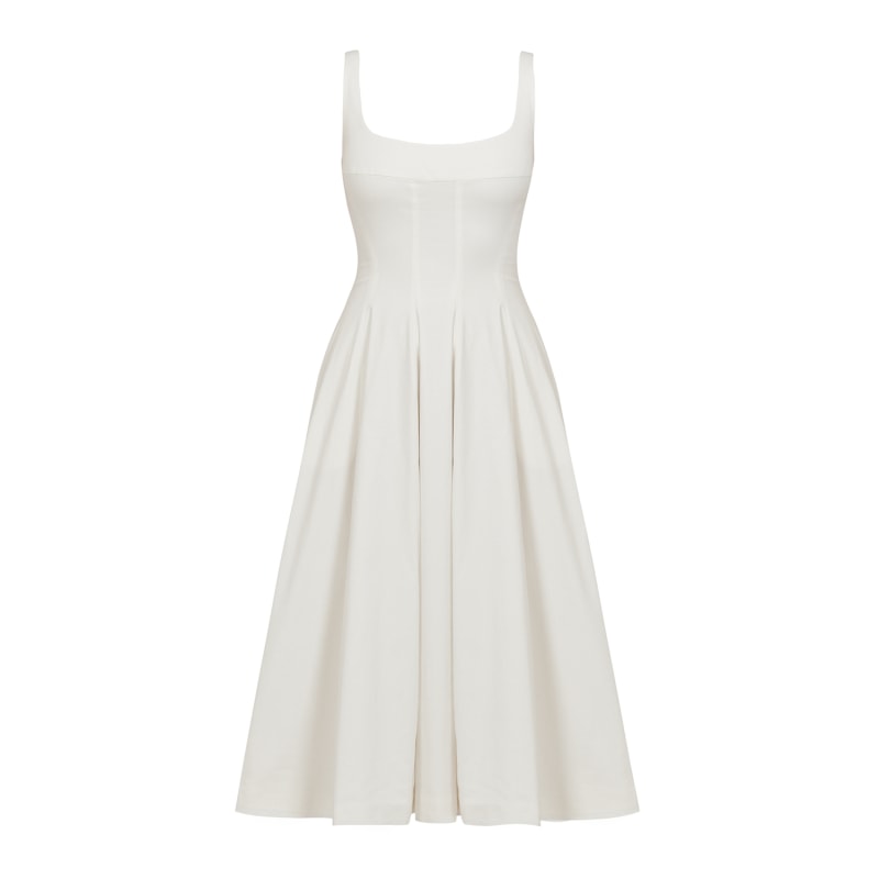 Thumbnail of Mid-Length Poplin Dress - Ivory image