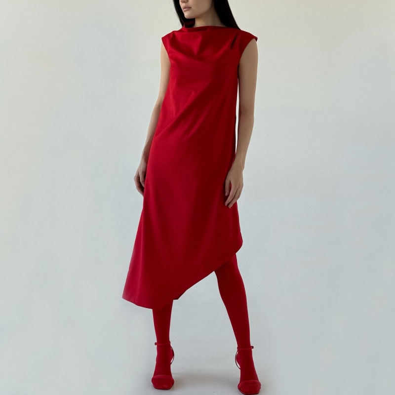 Thumbnail of Mid Season Asymmetric Dress In Red image