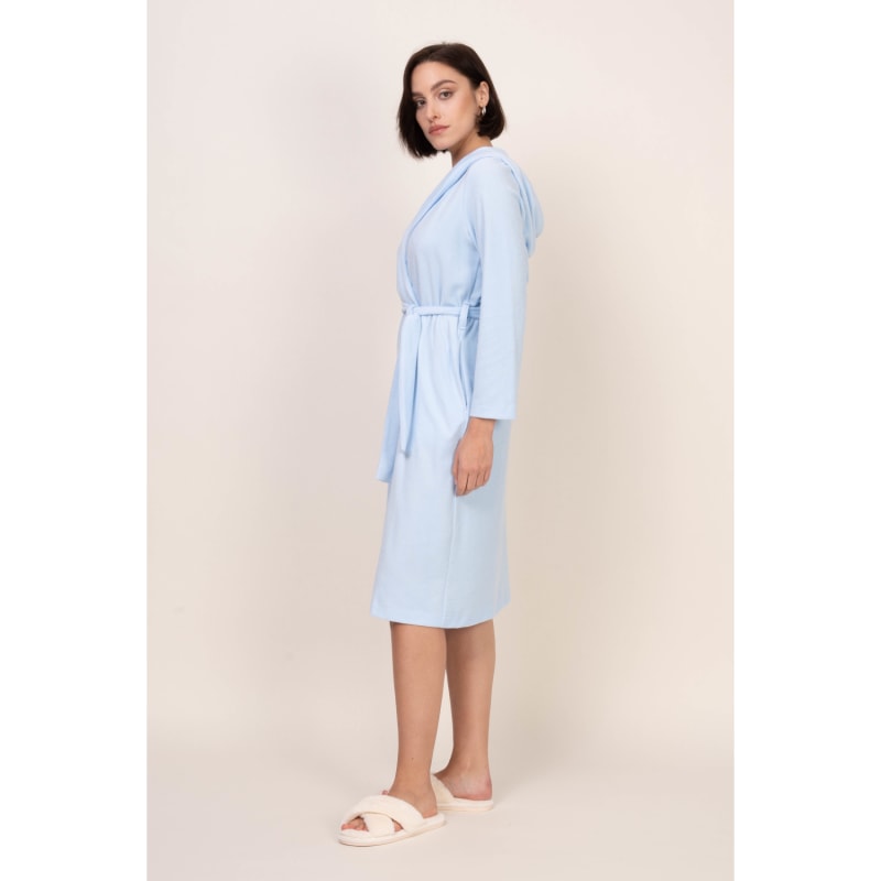 Thumbnail of Midi Length Hooded Bathrobe - Cotton Terry image