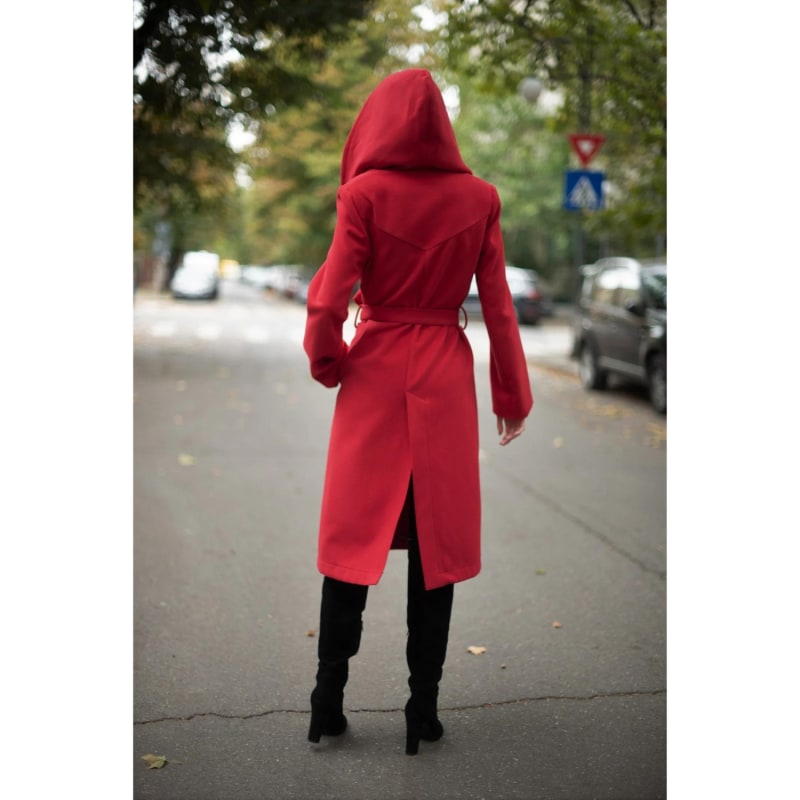 Izabela Mandoiu Women s Midi Hooded Coat with Belt