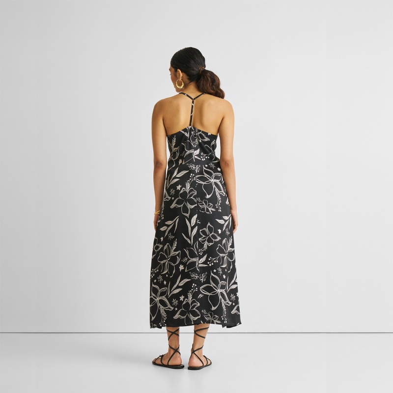 Thumbnail of Midi Slip Dress In Black Florals image
