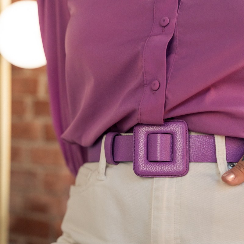 Thumbnail of Midi Square Buckle Belt - Lavender image