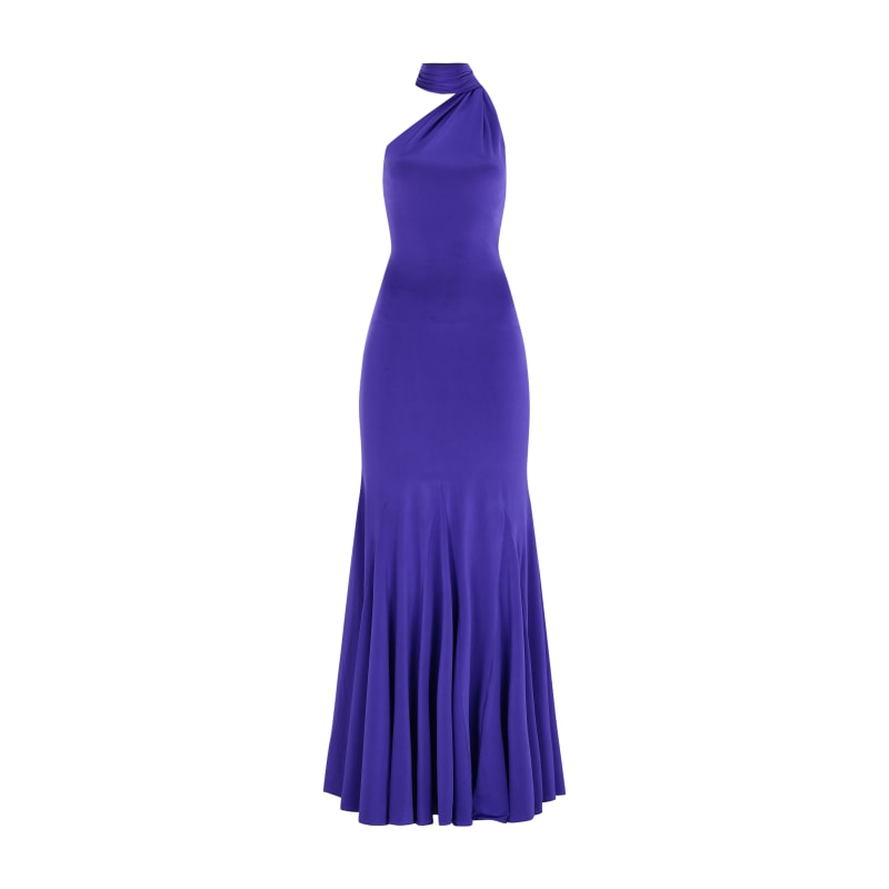 Thumbnail of Midnight Mingle Purple Jersey Gown With Godets image