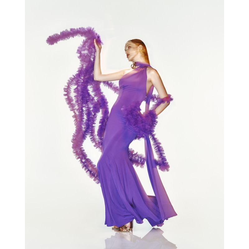 Thumbnail of Midnight Mingle Purple Jersey Gown With Godets image