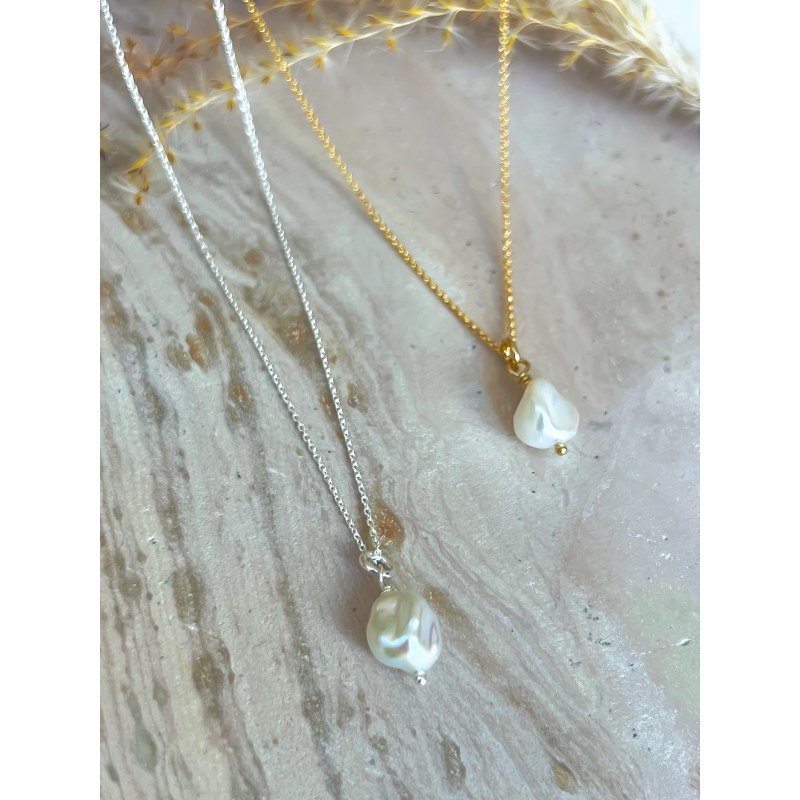 Thumbnail of Mila - Ivory Pearl Necklace Gold image