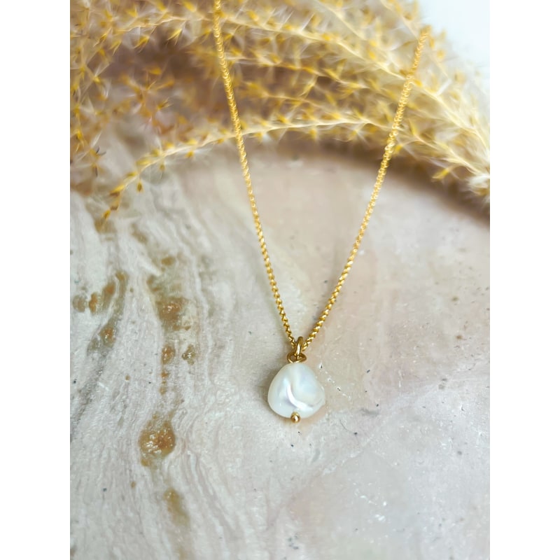 Thumbnail of Mila - Ivory Pearl Necklace Gold image