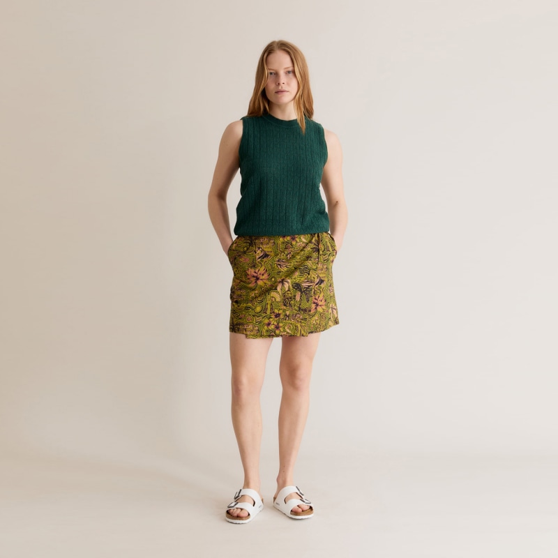 Thumbnail of Solstice - Organic Cotton Skirt Tropical Print Green image