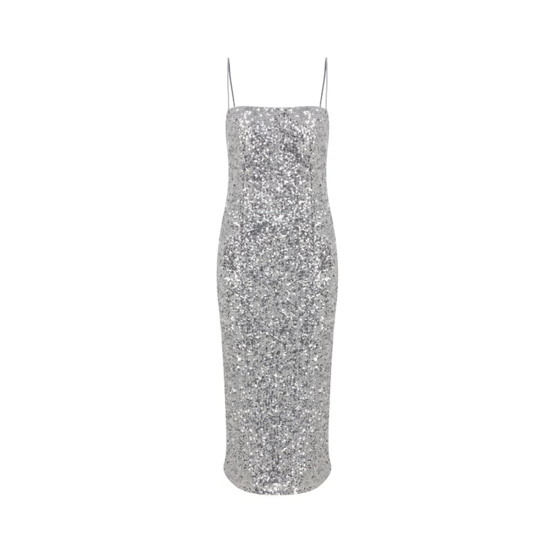 Silver glitter new arrivals midi dress
