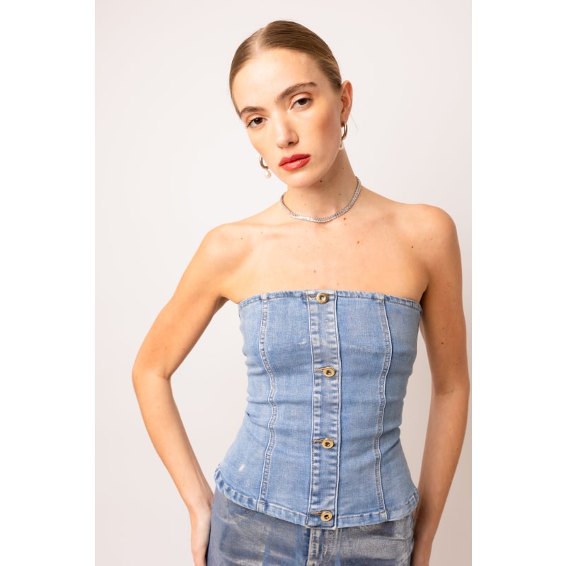 Thumbnail of Mimi Denim Metallic  Tube Top image