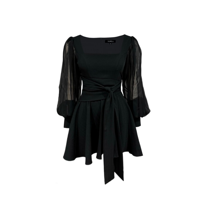 Simple long sleeve black dress top