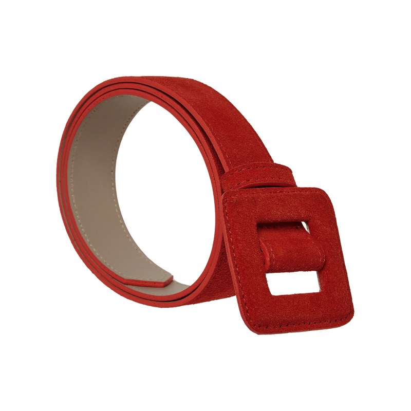 Thumbnail of Mini Square Suede Buckle Belt - Red image