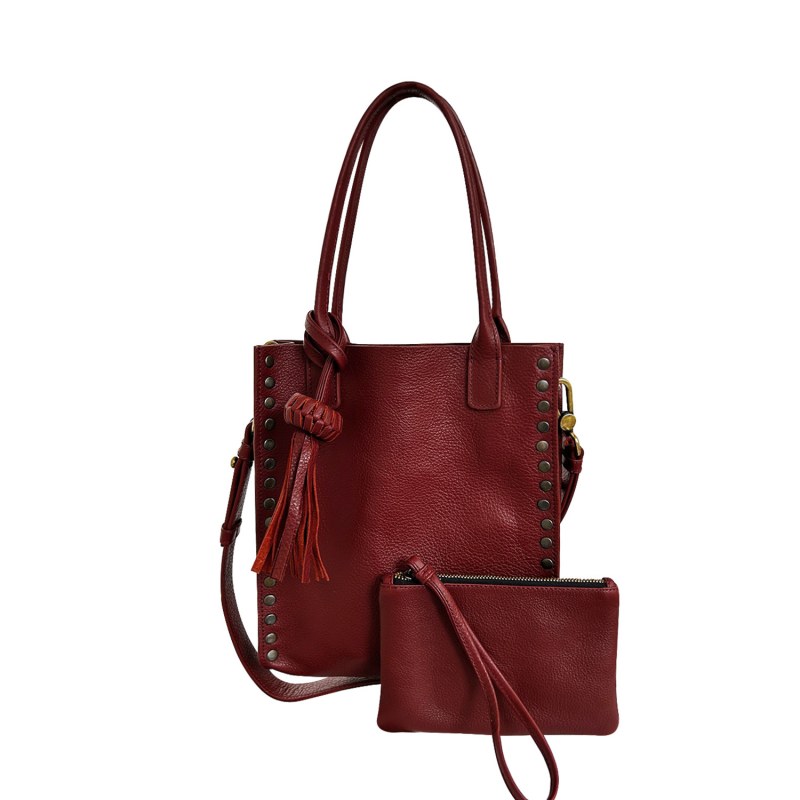 Thumbnail of Mini Tzeltal Reddish Cognac Unlined Top Handle Bag With Extra Strap & Pouch image