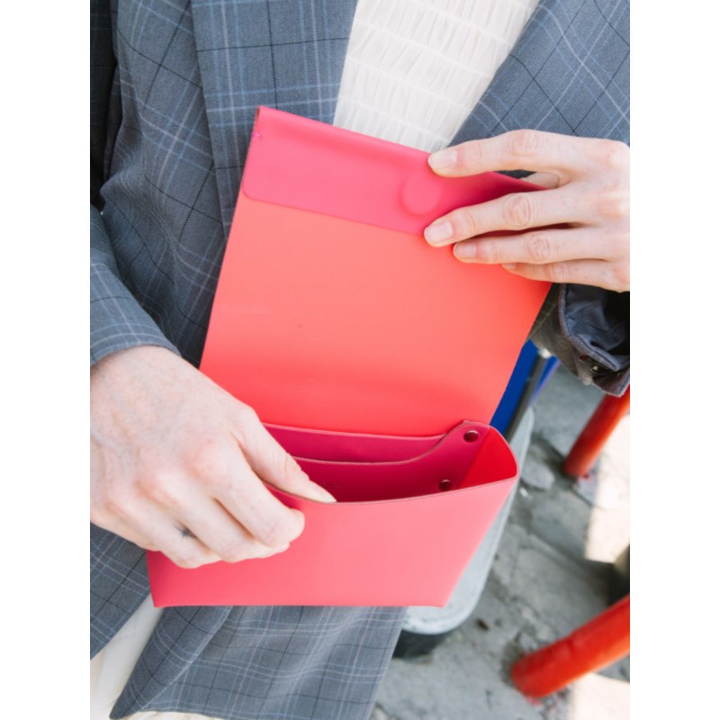 Thumbnail of Minimal Leather Travel Belt Bag- Raspberry Red image
