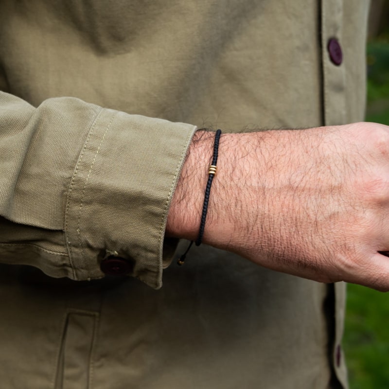 Thumbnail of Minimalist Cord And Brass Bracelet For Men - Soul Brass image