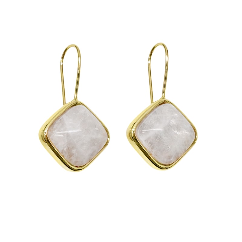 Thumbnail of Minimalist Square Shaped Moonstone Earrings image