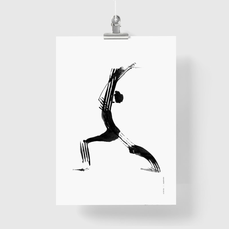 Minimalist Yoga Art Print Black And White Yoga Art, Wall Art Print