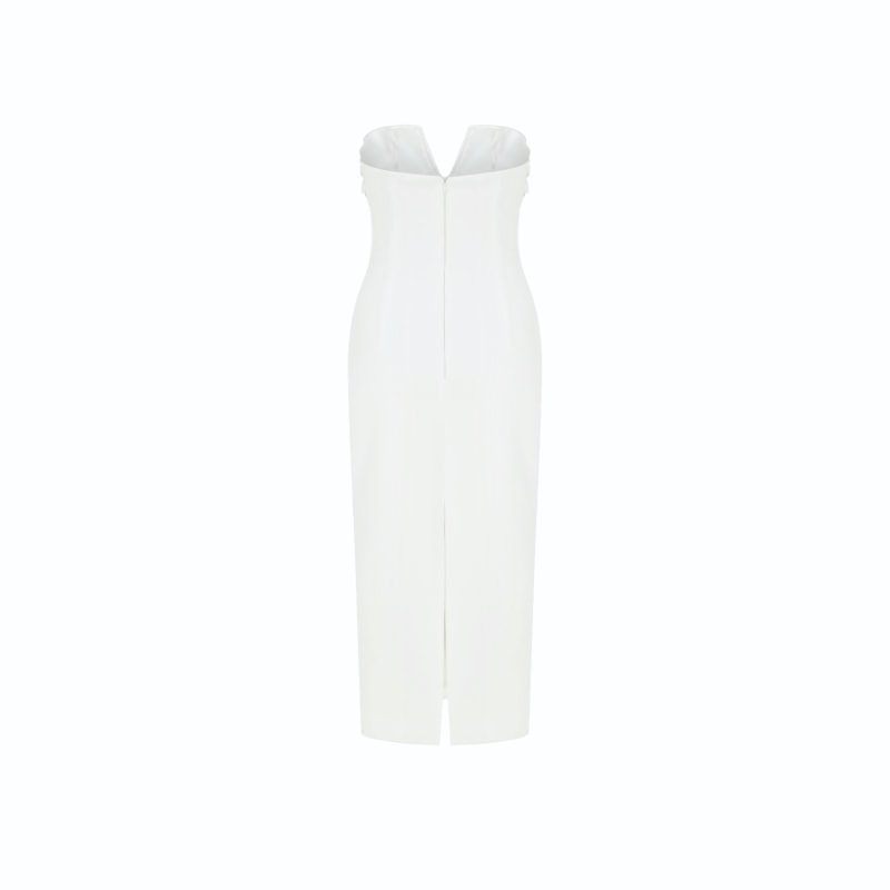 Thumbnail of Miora Crepe Midi Dress In Vanilla Ice image