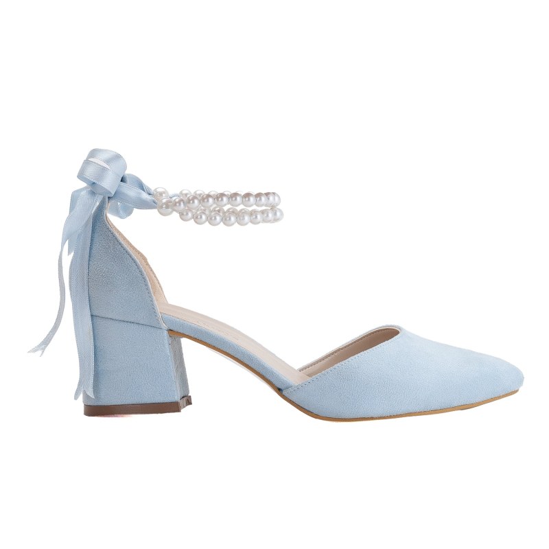 Powder blue suede pumps shop