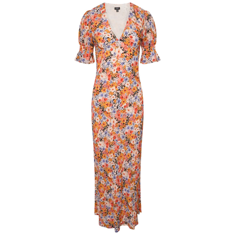 Miriam Floral Bias Cut Midi Dress | LAtelier London | Wolf & Badger