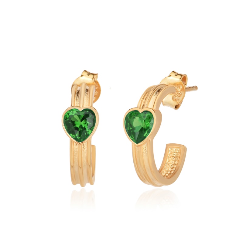 Green cubic zirconia earrings on sale