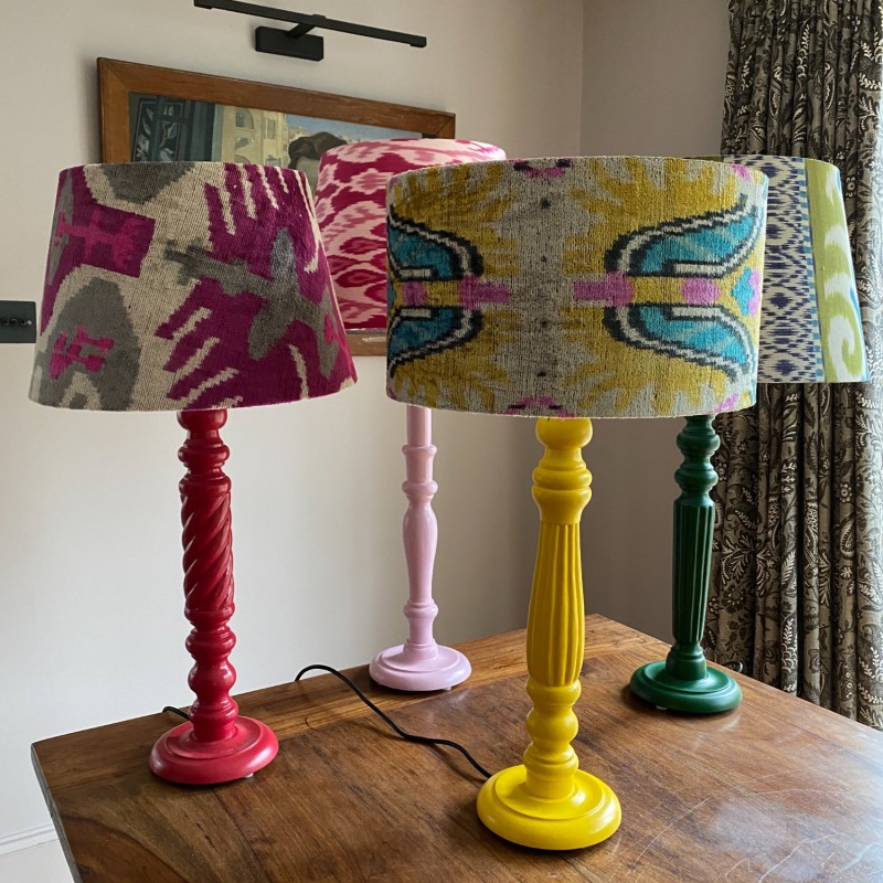 Thumbnail of Pinky Red Wooden Painted Table Lamp image