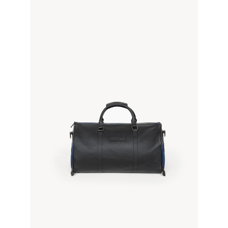 Thumbnail of Black Leather Weekender Duffle Bag With Shoe Compartment image