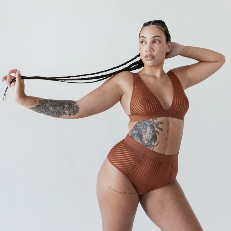 Thumbnail of Vertigo Hi Waisted Brief Salted Caramel image