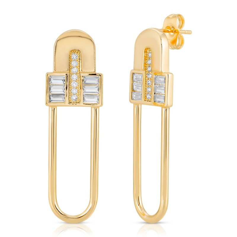 Cartier safety pin earrings clearance