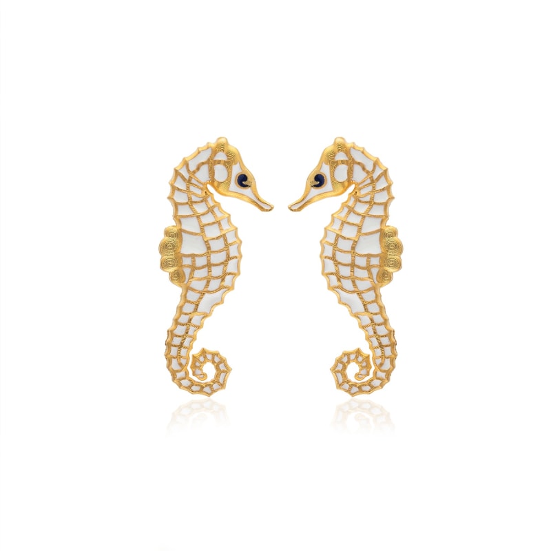 Thumbnail of White Seahorse Earrings image