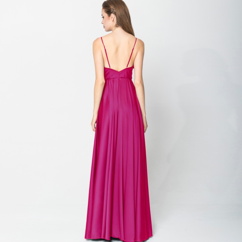 Satin Long Dress Fuchsia | Angelika Jozefczyk | Wolf & Badger