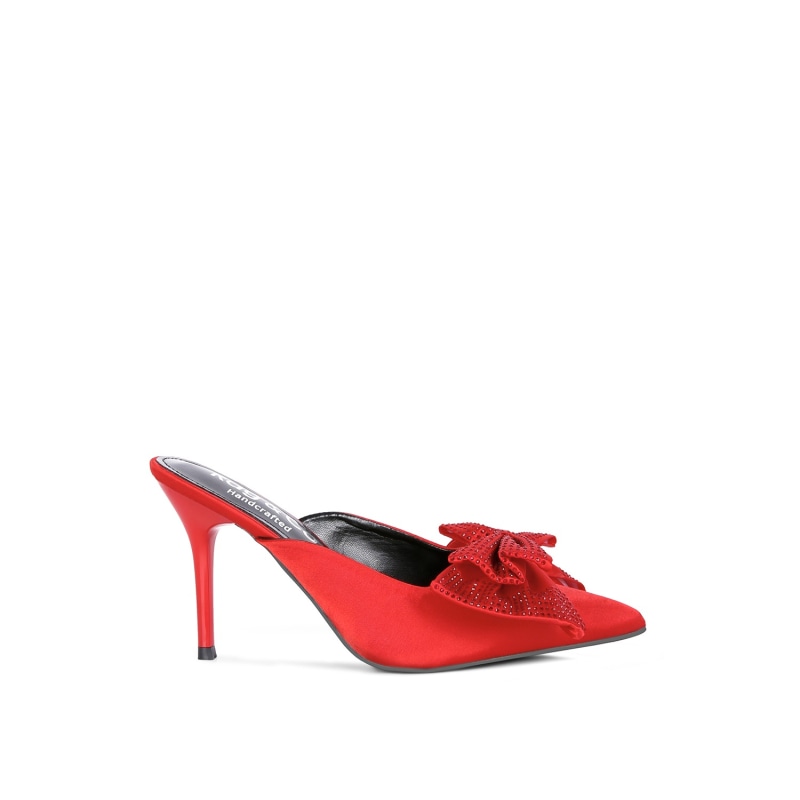 Red bow mules cheap