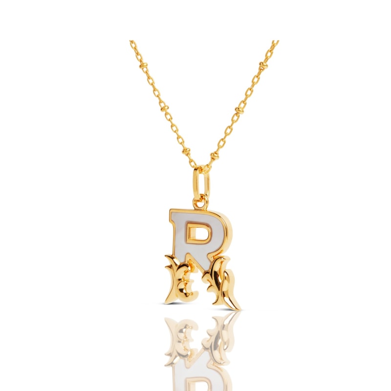 Mother initial necklace deals