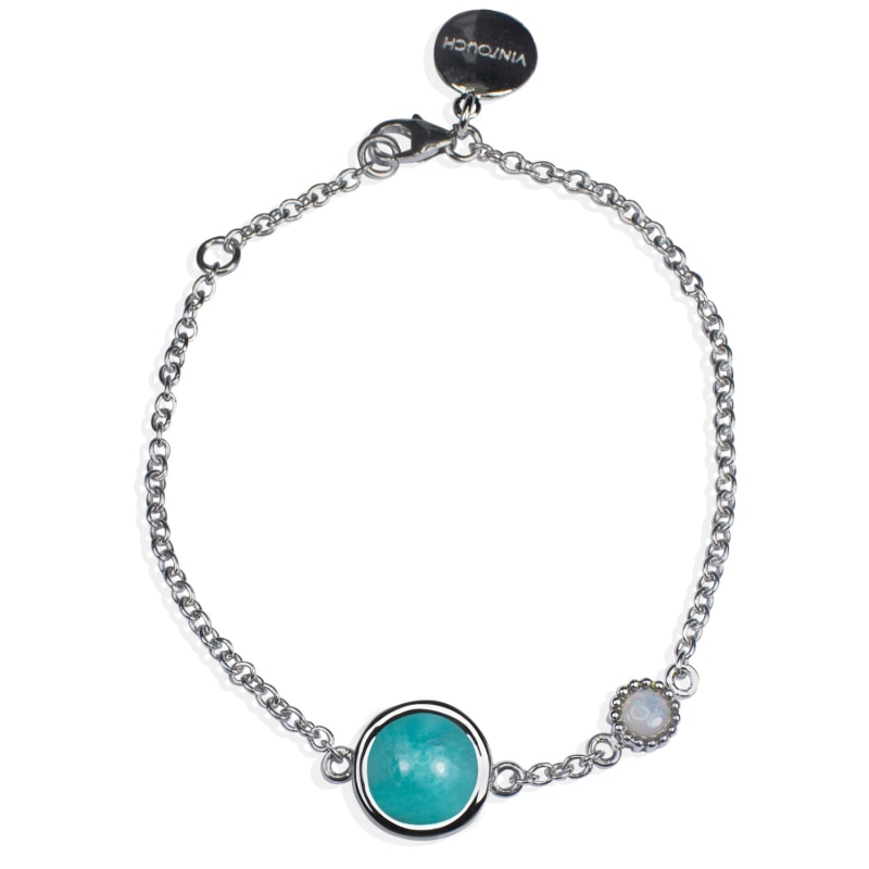 Thumbnail of Satellite Sterling Silver Amazonite & Opal Bracelet image