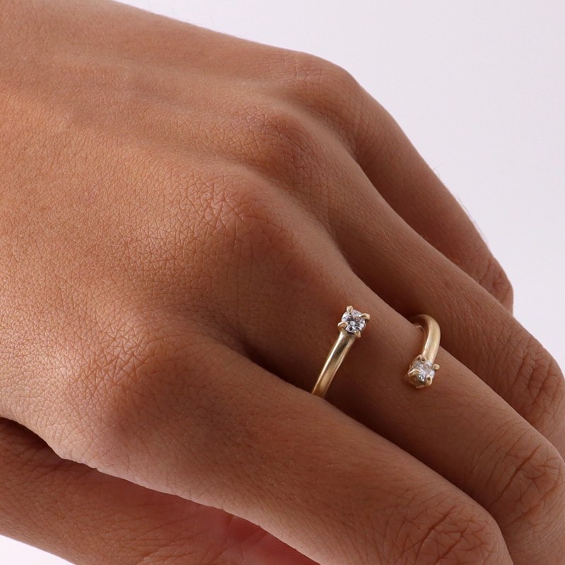 Thumbnail of Moissanite Gold Toi Et Moi Wrap Ring image
