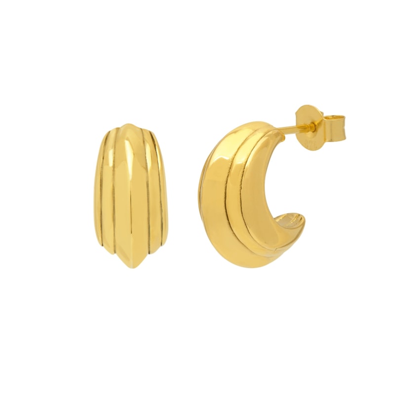 Thumbnail of Tamegroute Ridge Hoop Earrings In Gold image