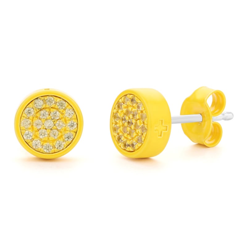 Yellow hotsell circle earrings