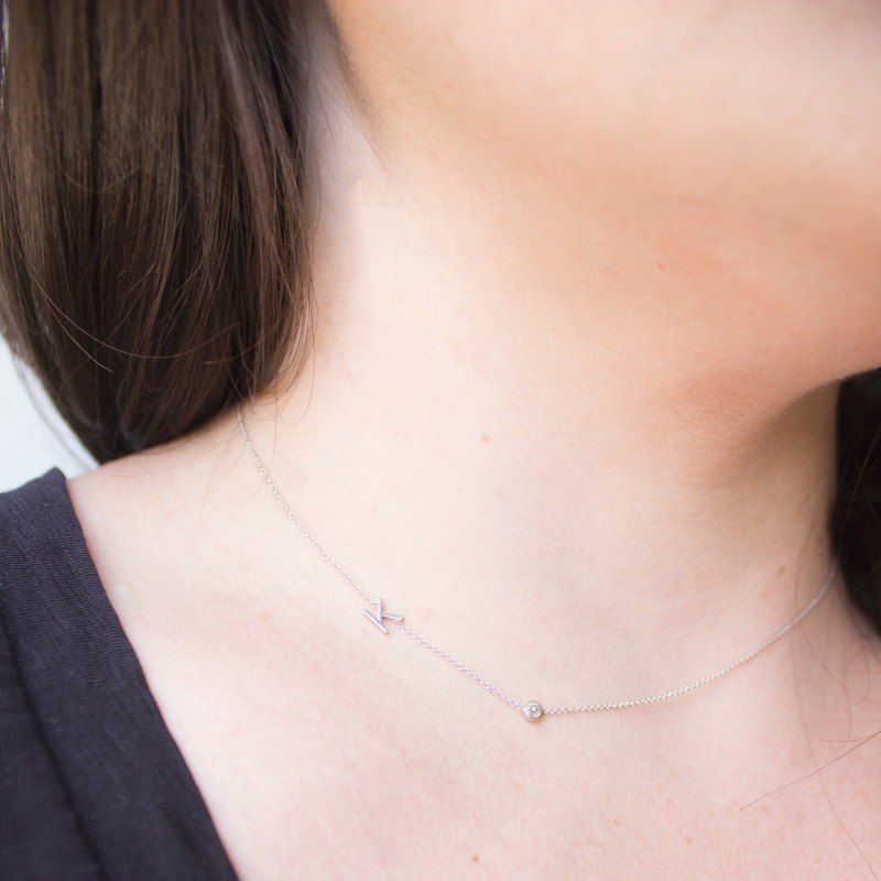 Monogram white clearance gold necklaces