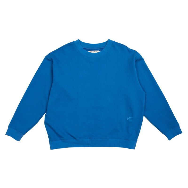 Thumbnail of Organic Cotton Monogram Crewneck Sweatshirt  - Blue image