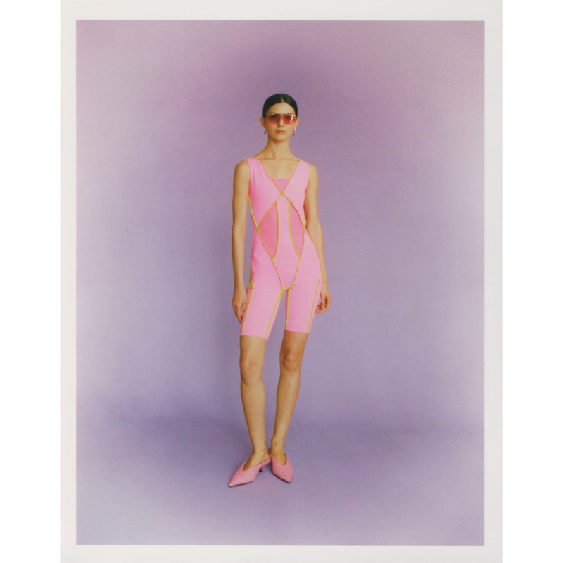 Thumbnail of Monoskin Jumpsuit With Shorts Zig Zag Pink image