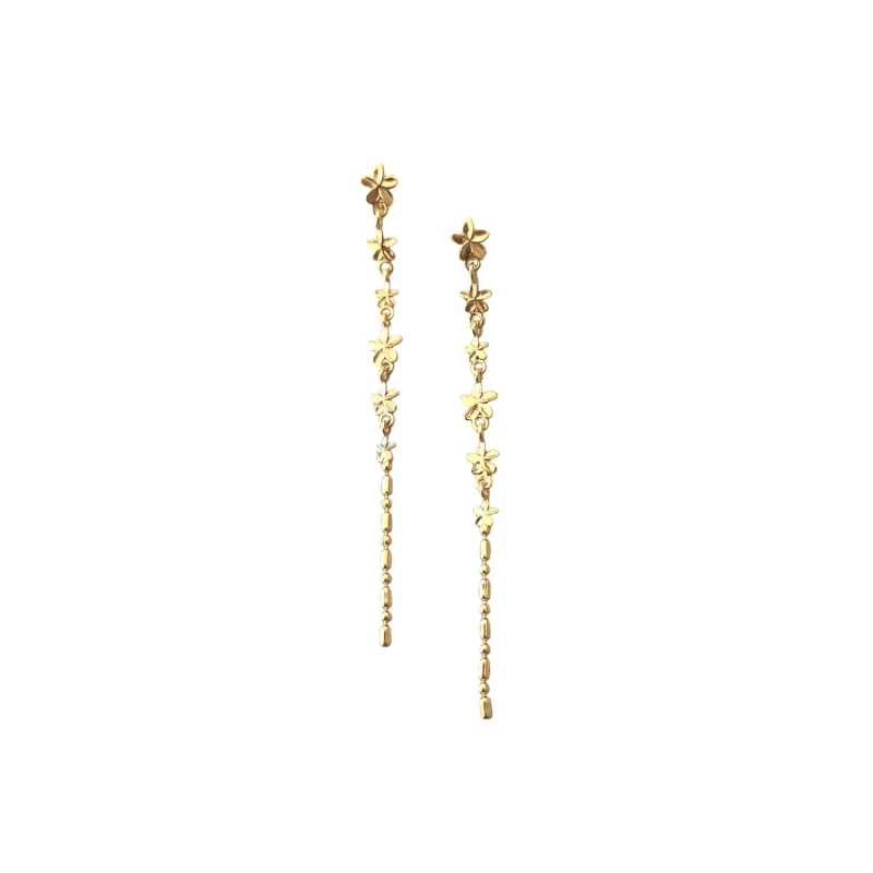 Thumbnail of Monsoon Flowers & Rain Earrings - Gold image