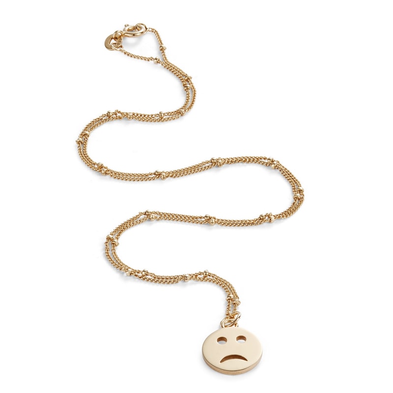 Thumbnail of Mood Pendant Necklace Sad - Gold image